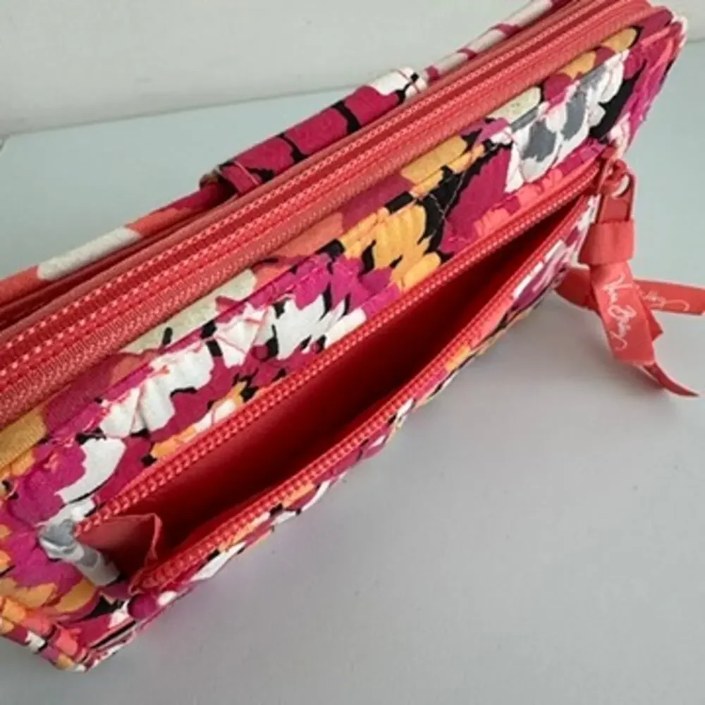 Vera Bradley Pixie Blooms Turnlock Wallet Large Zip Around Clutch Carry All - Picture 7 of 8